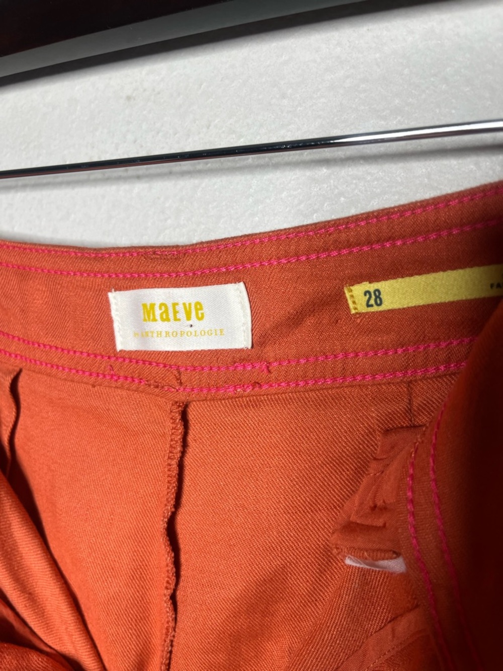 Maeve Anthropologie Wide-Leg Ettie Colette orange/terracotta Pants 28 M 6 8 - Picture 10 of 13